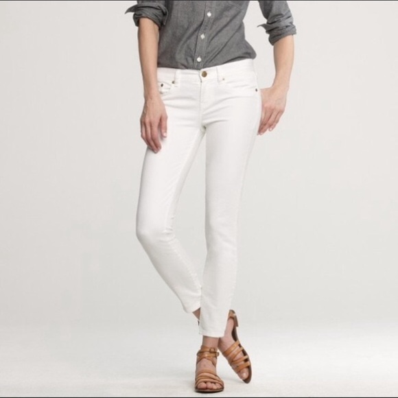 J. Crew Toothpick White Skinny Jeans Ankle Size 26